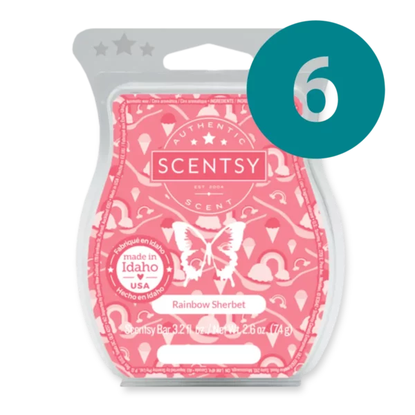 Untitled Design - 2025-03-17T112932.467 Rainbow Sherbet Scentsy 6 Bar Wax Bundle