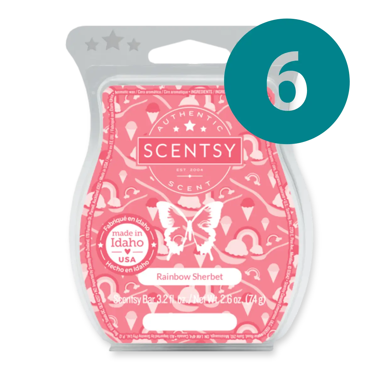 Rainbow Sherbet Scentsy 6 Bar Wax Bundle