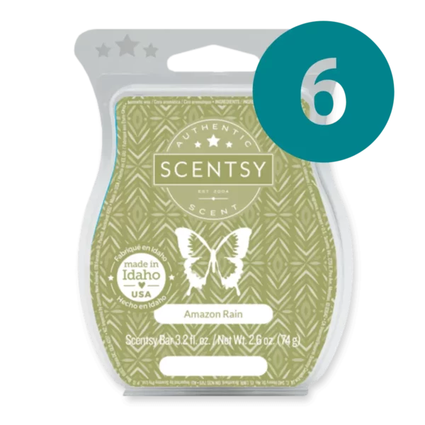 Amazon Rain 6 Scentsy Bar Wax Bundle