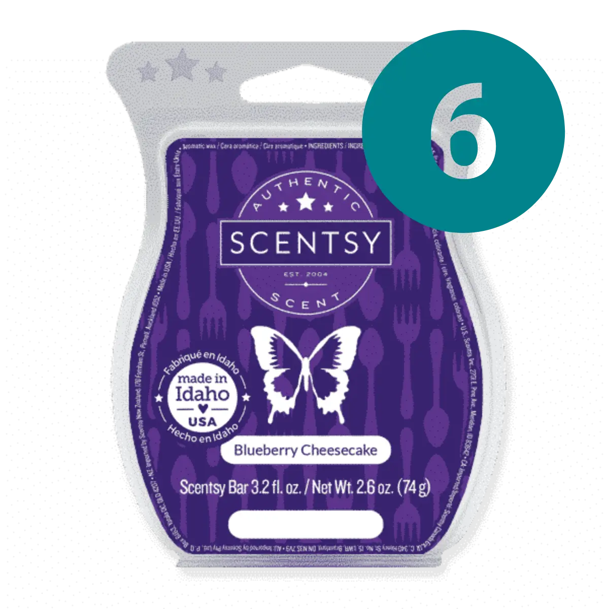 Blueberry Cheesecake 6 Scentsy Bar Wax Bundle