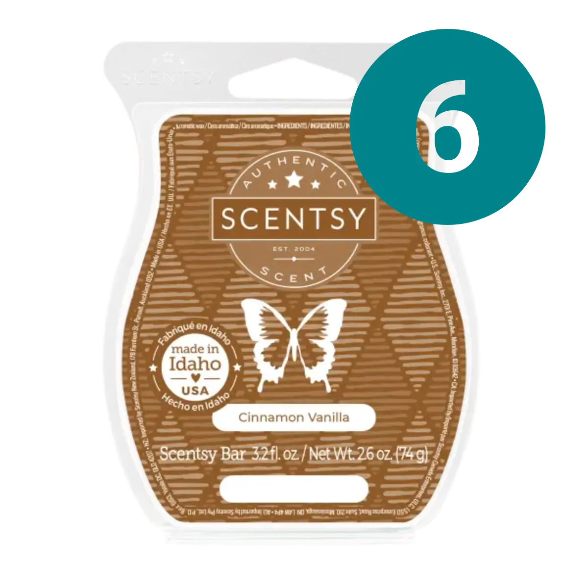 Cinnamon Vanilla Scentsy 6 Bar Wax Bundle