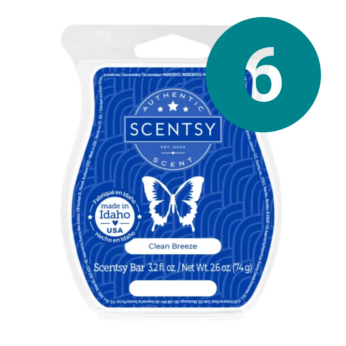 Clean Breeze 6 Scentsy Bar Wax Bundle