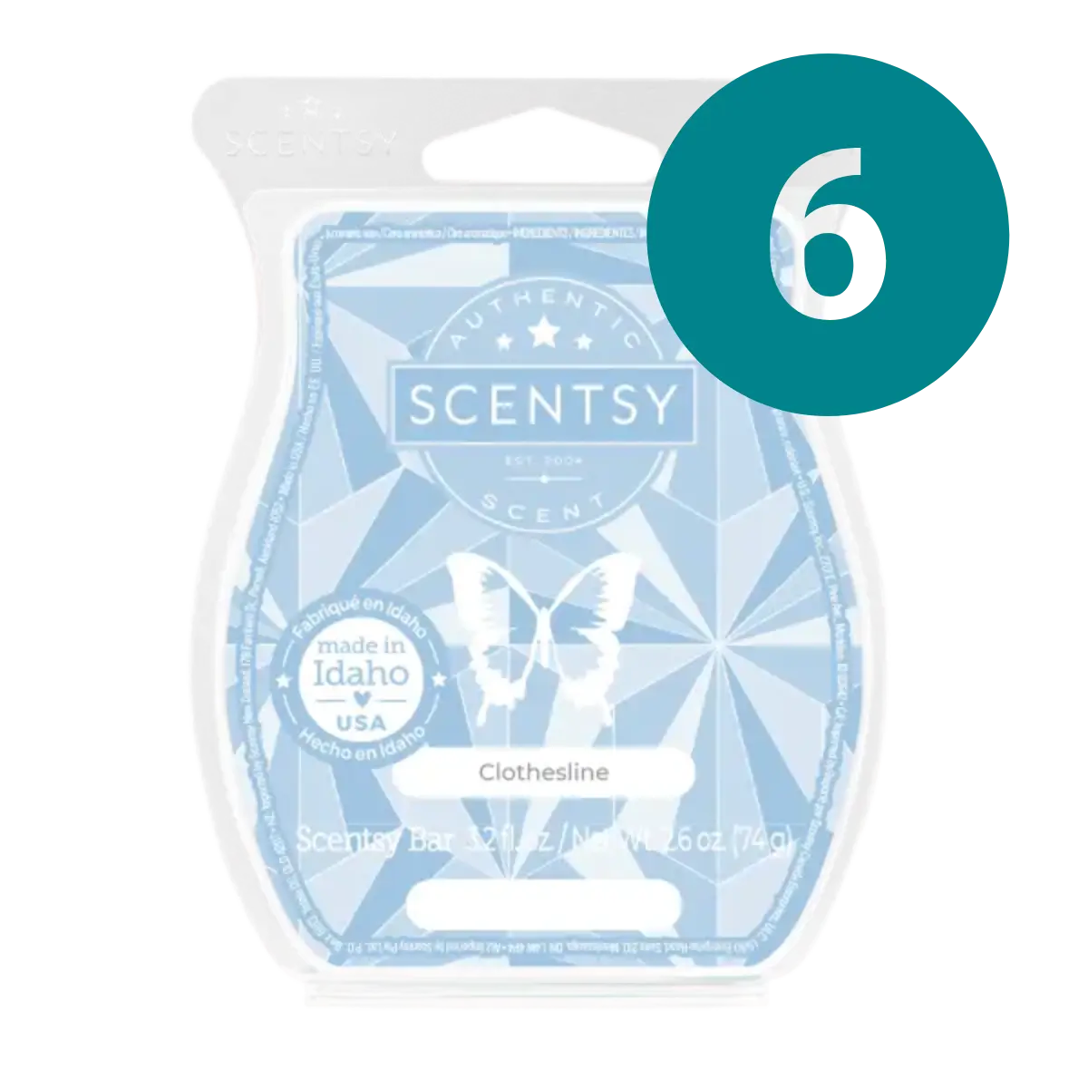 Clothesline Scentsy 6 Bar Wax Bundle