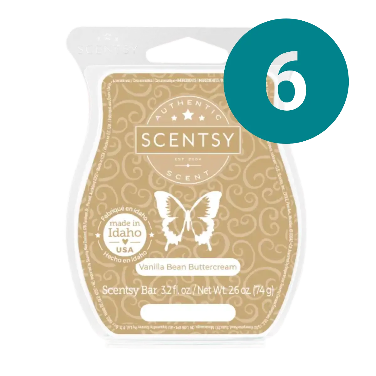 Vanilla Bean Buttercream 6 Scentsy Bar Wax Bundle