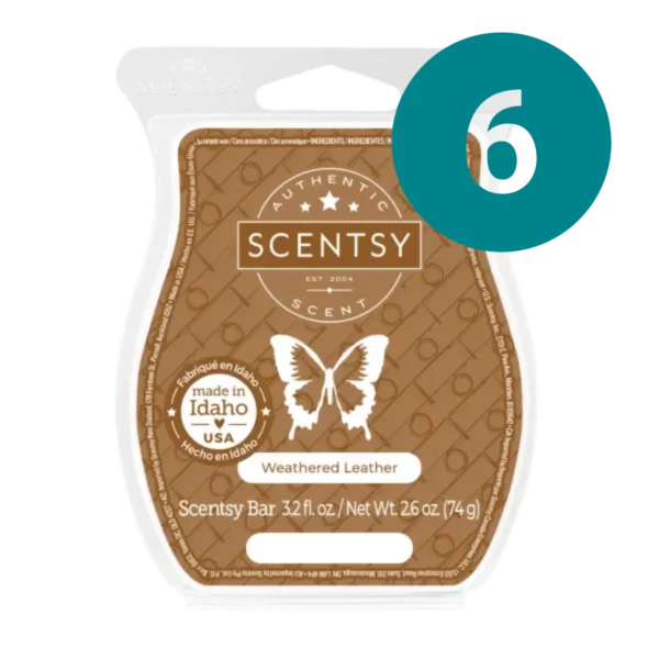 Weathered Leather 6 Scentsy Bar Wax Bundle