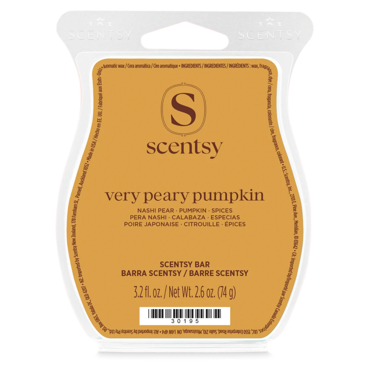 Very Peary Pumpkin Scentsy Bar- 2 Very Peary Pumpkin Scentsy Bar - September 2026 BBMB