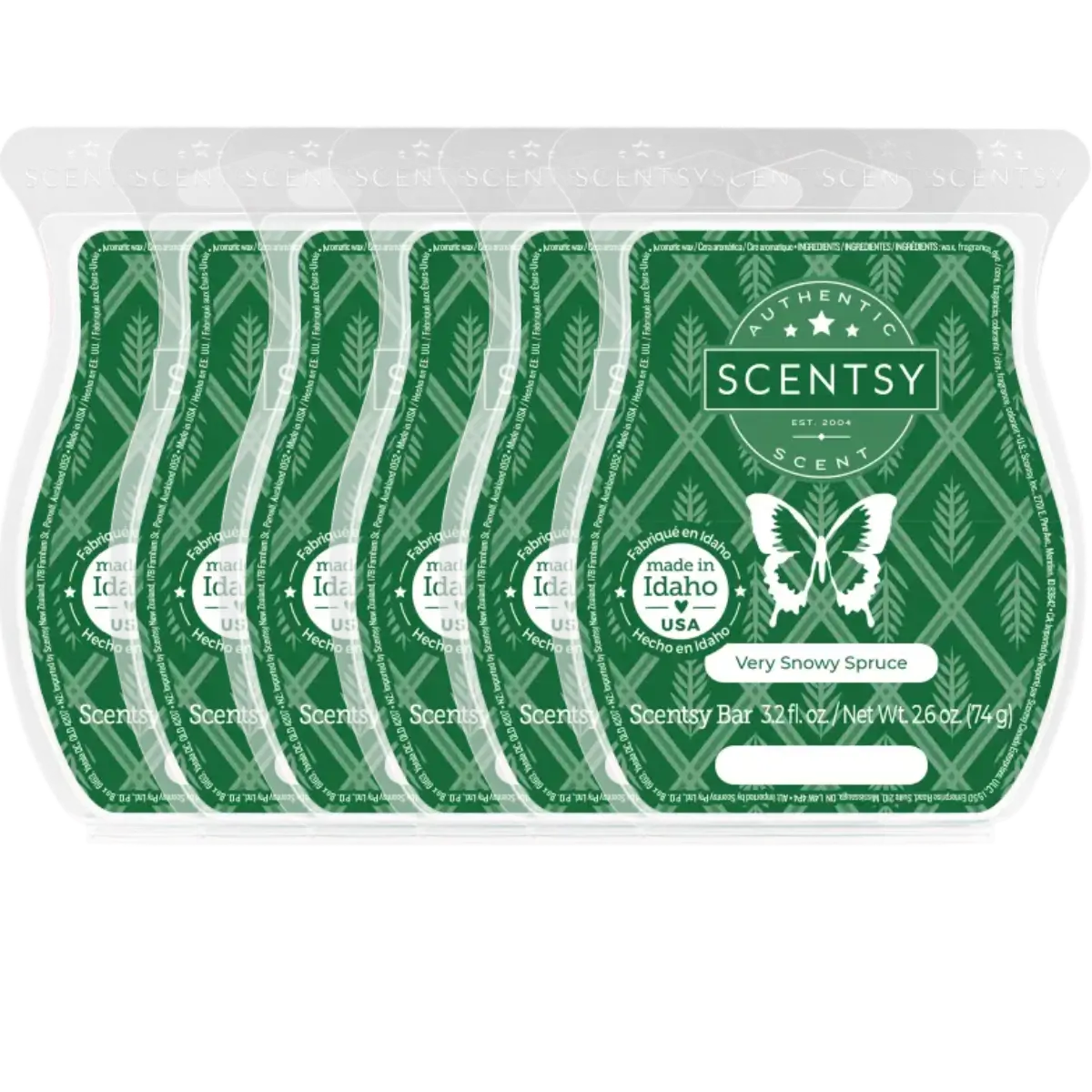 Very Snowy Spruce 6 Scentsy Bar Wax Bundle