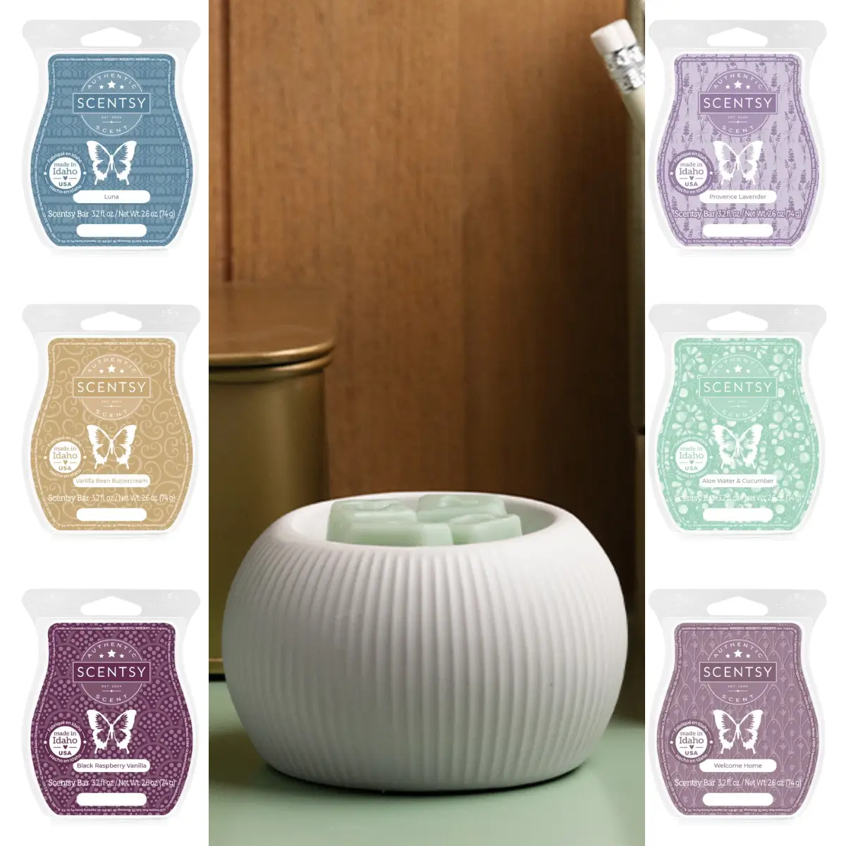 White Fluted Scentsy Warmer & Wax Bundle