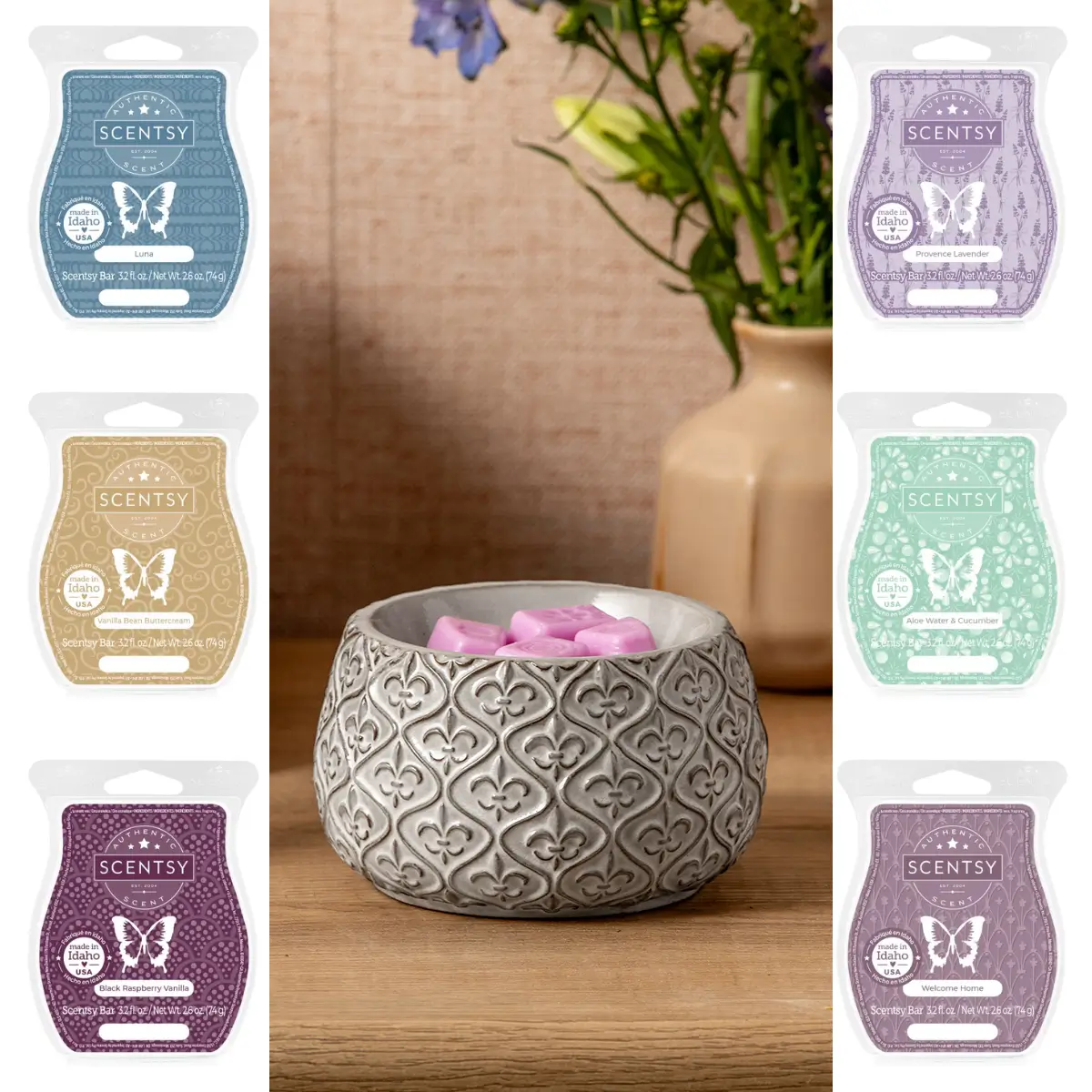Fleur-de-Lis Scentsy Warmer & Wax Bundle