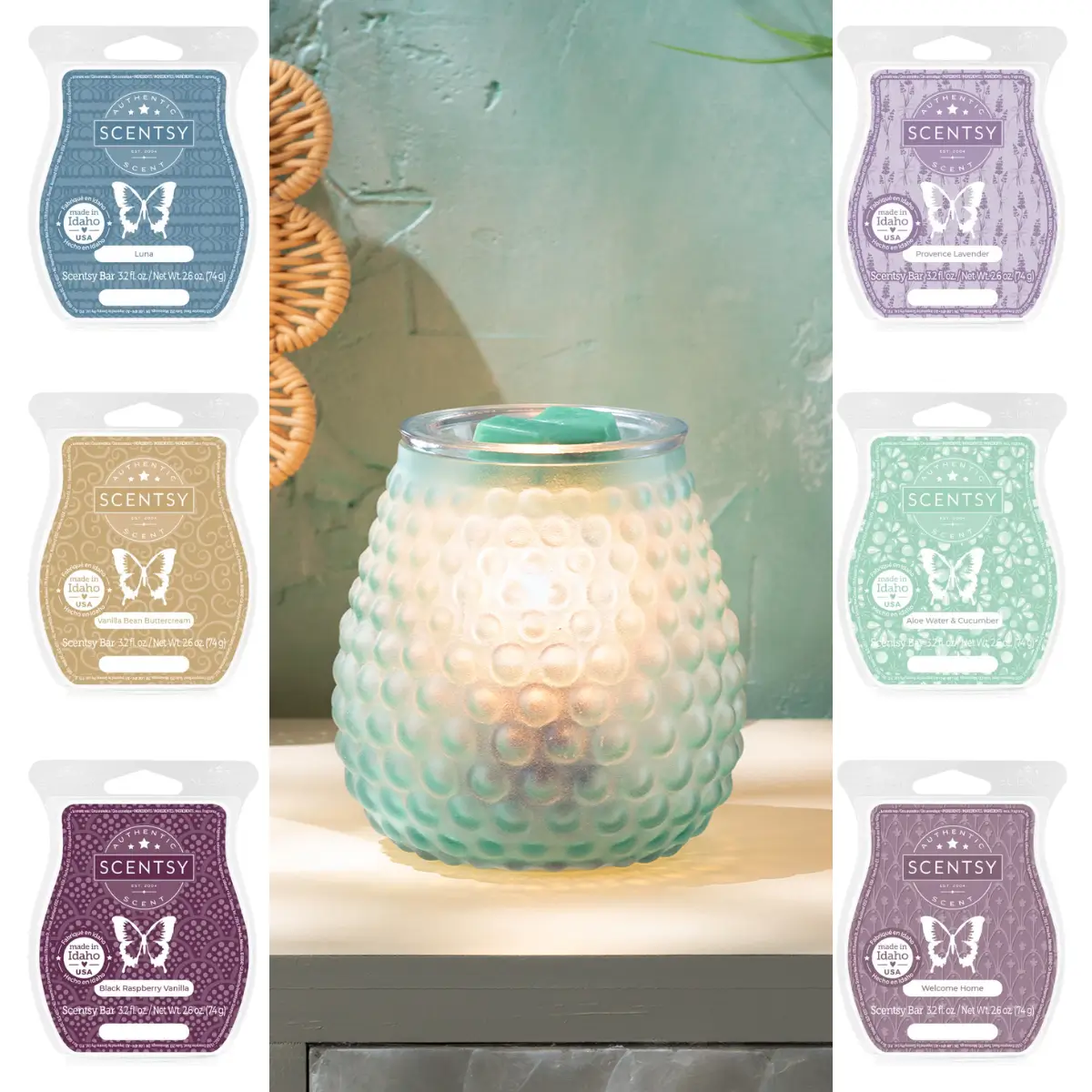 Bubble Blue Scentsy Warmer & Wax Bundle