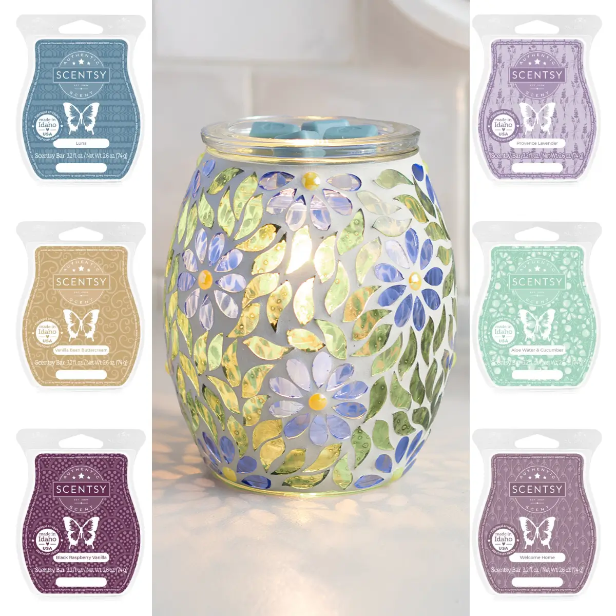 Periwinkle Petals Scentsy Warmer & Wax Bundle