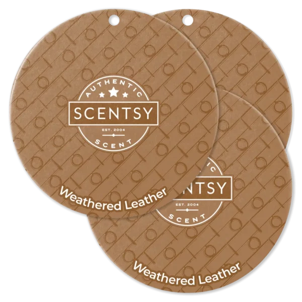 Weathered Leather Scentsy Scent Circle 3 Pack Bundle