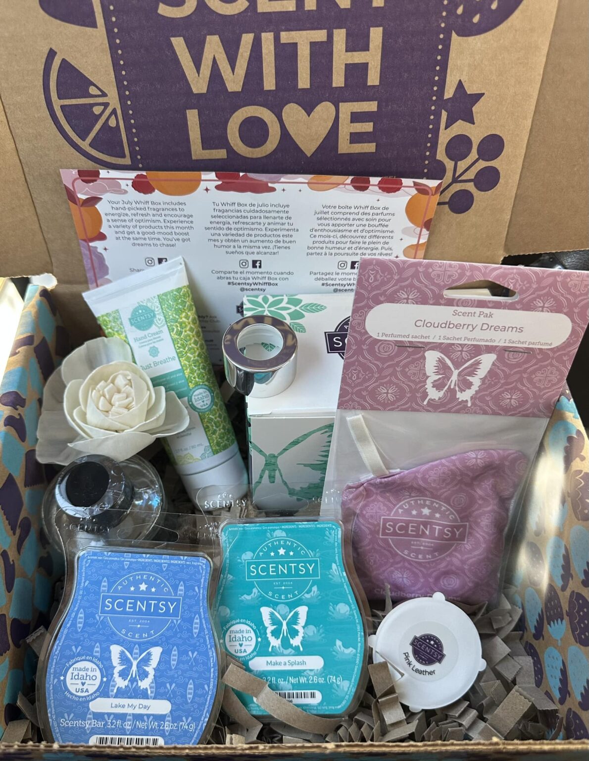 Scentsy Whiff Box Spoiler July 2023 Incandescent.Scentsy.us