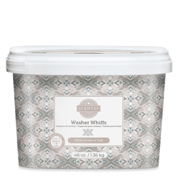 White Amber & Teak Scentsy Washer Whiffs Tub