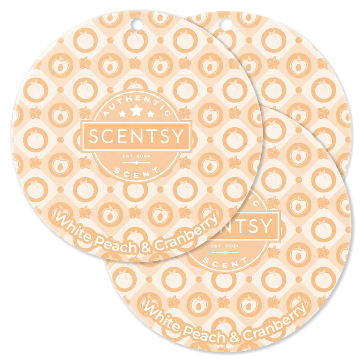 White Peach & Cranberry Scentsy Scent Circle 3 Pack Bundle