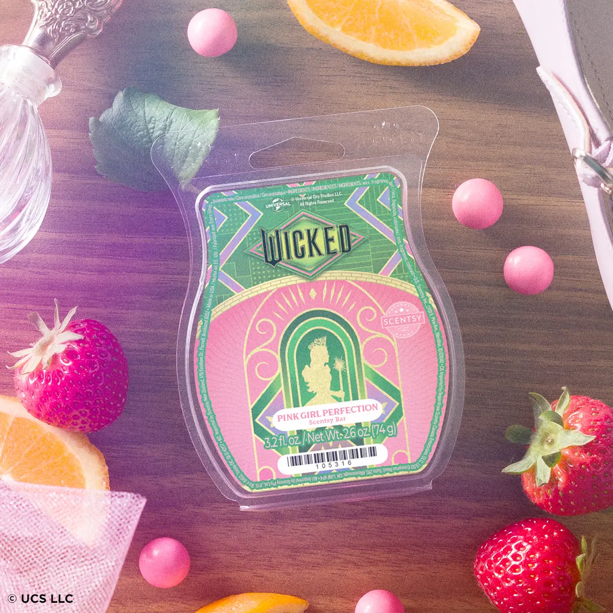 Wicked Pink Girl Perfection - Scentsy Bar - Stylized Wicked Pink Girl Perfection Scentsy Wax Bar | Wicked the Movie