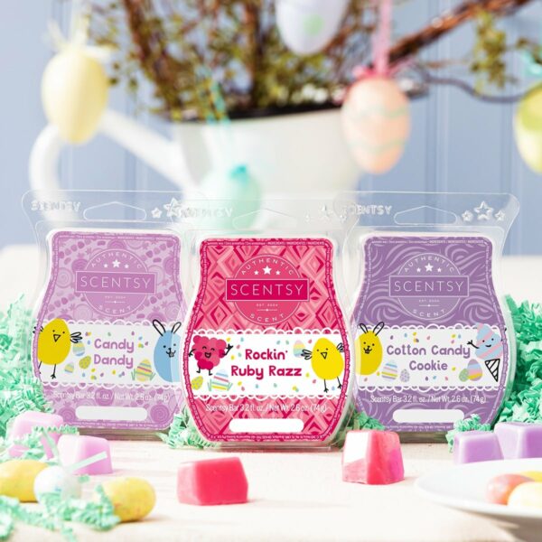 SCENTSY EASTER WAX BAR COLLECTION ROCKIN RUBY RAZZ, COTTON CANDY