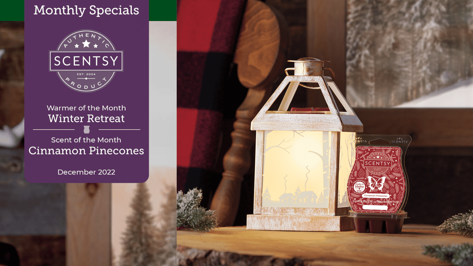 Scentsy December 2022 Warmer & Scent of the Month Winter Retreat