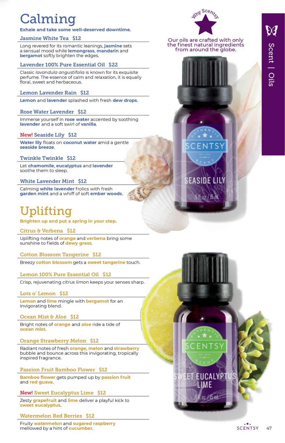 Scentsy Complete Scent List for 2021 Spring Summer Incandescent
