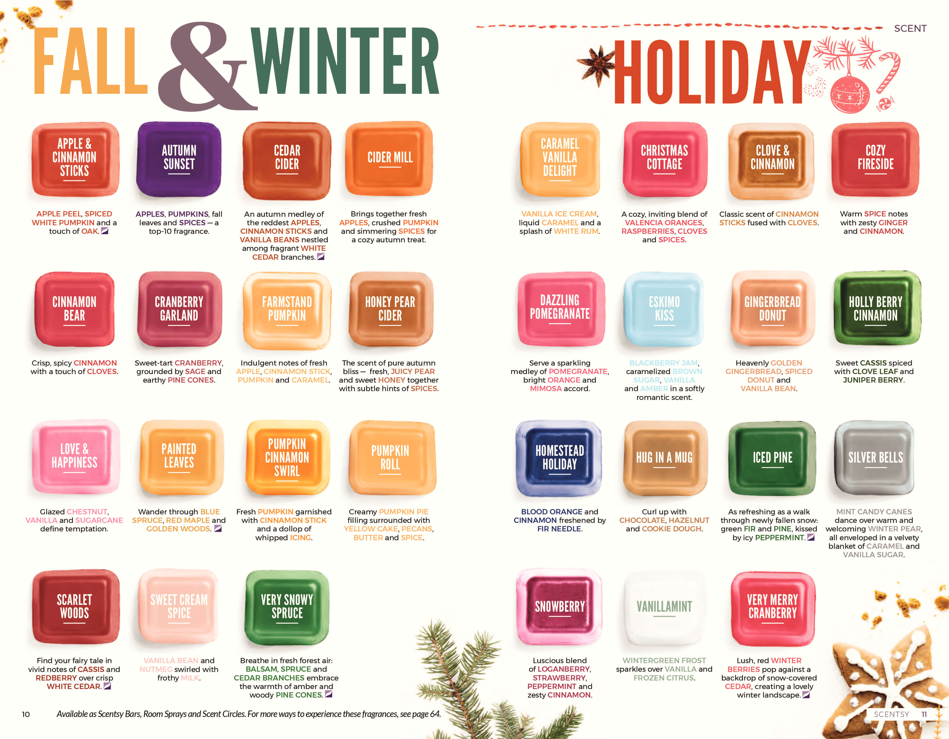 SCENTSY COMPLETE SCENT LIST FOR FALL WINTER 2018 2019 Incandescent