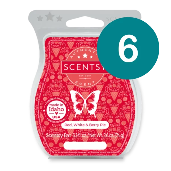 Red, White & Berry Pie Scentsy 6 Bar Bundle