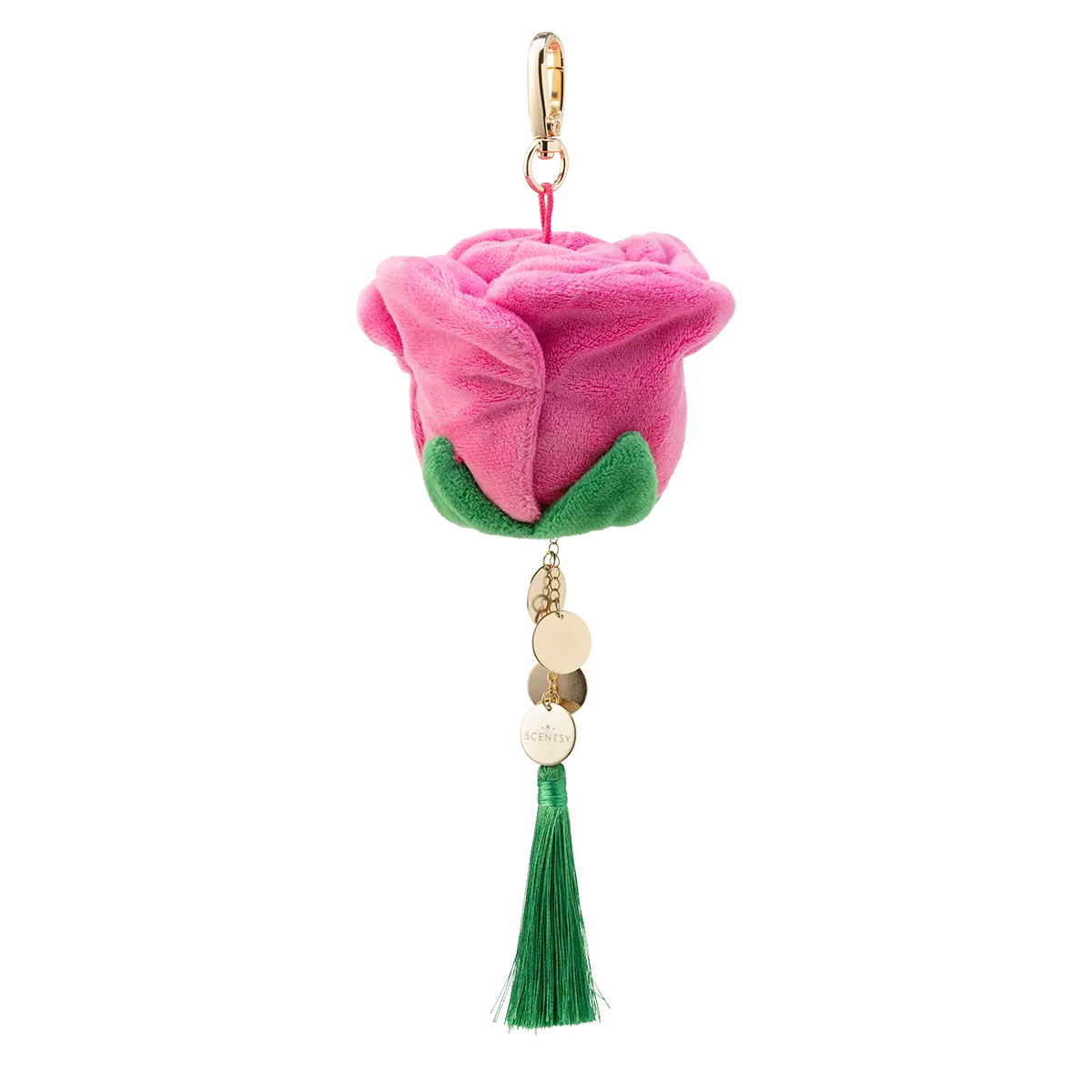 Pink Rose Scentsy Bag Charm Clip + Vanilla Rose fragrance